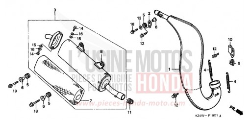 EXPANSIONSKAMMER (AUSSER CR125R-CM) CR125RX de 1999